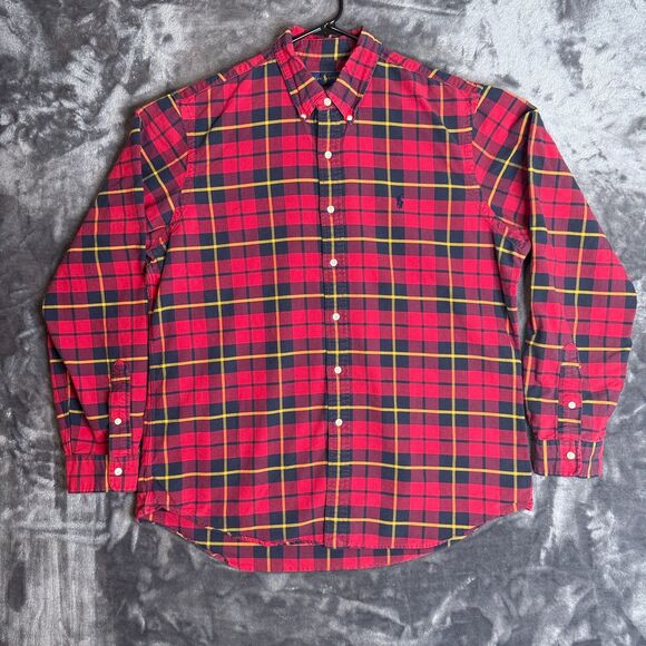 Ralph Lauren Polo Long Sleeve Button Up Red Flannel Plaid Size X-Large - Picture 1 of 7